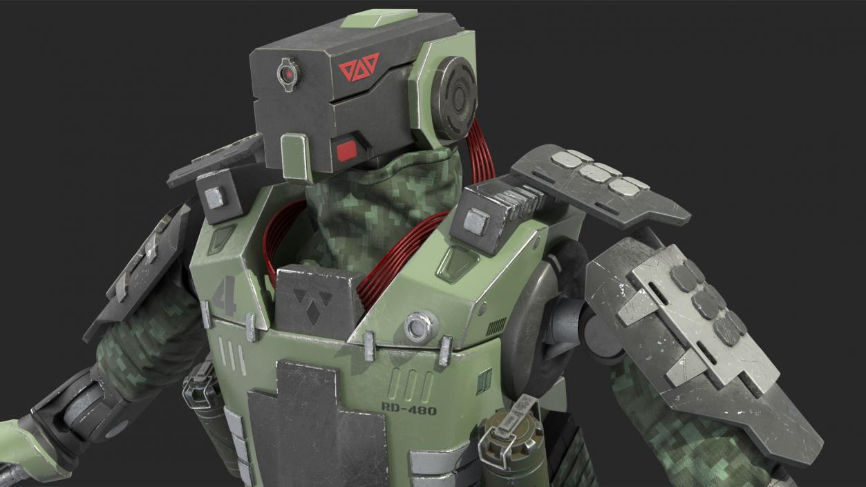 3D Armored Robot Soldier Rigged model