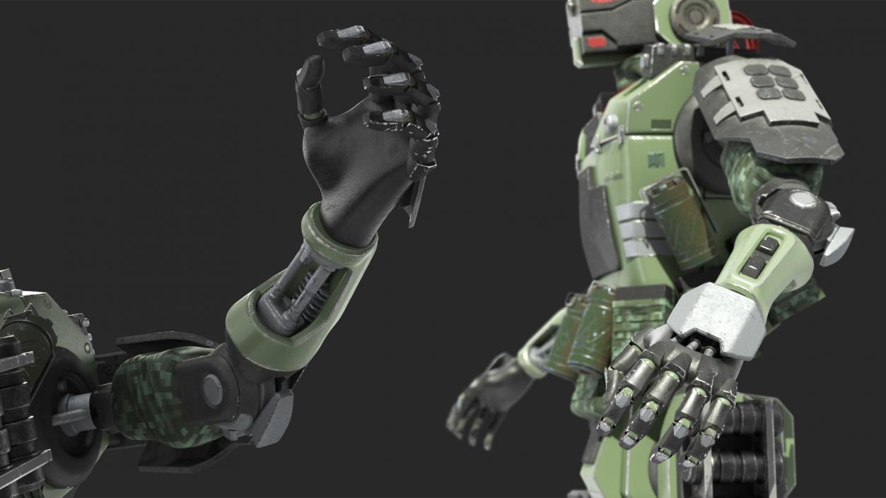 3D Armored Robot Soldier Rigged model