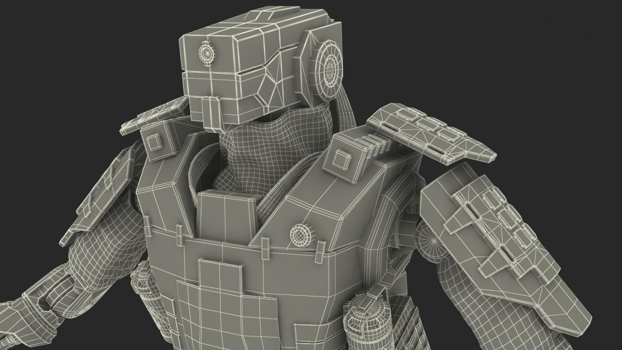 3D Armored Robot Soldier Rigged model