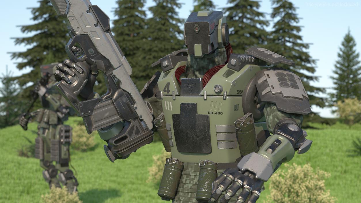 3D Armored Robot Soldier Rigged model