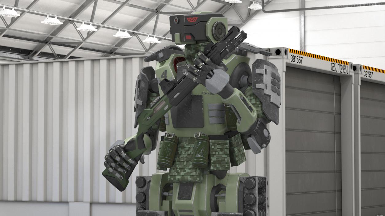 3D Armored Robot Soldier Rigged model