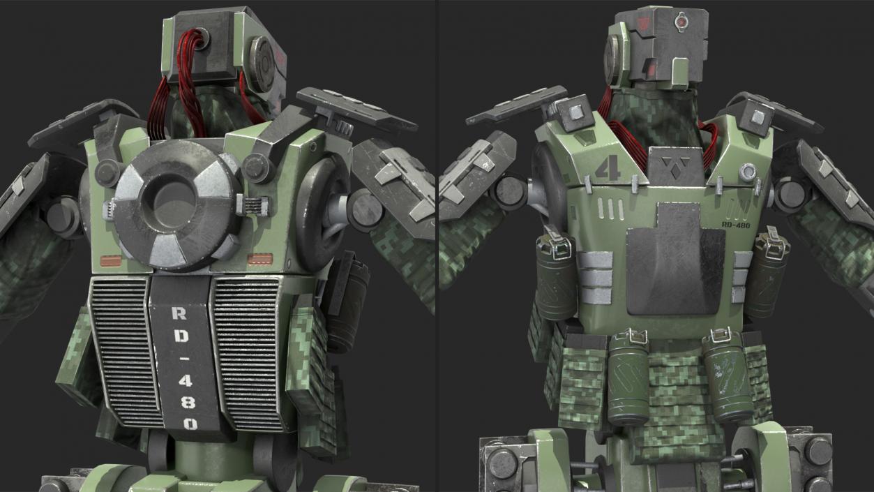 3D Armored Robot Soldier Rigged model