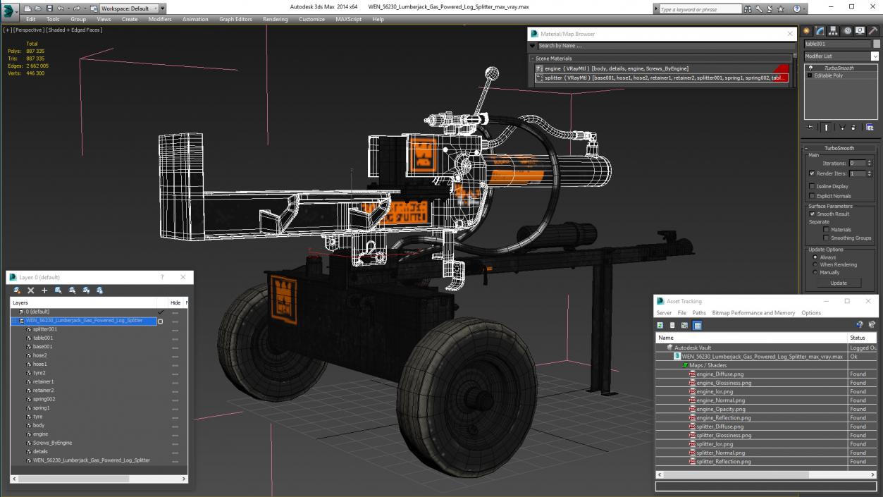 3D model WEN 56230 Lumberjack Gas Powered Log Splitter