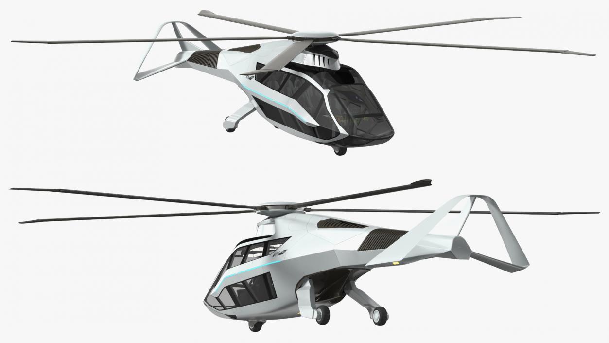 3D Futuristic Helicopter Concept Rigged