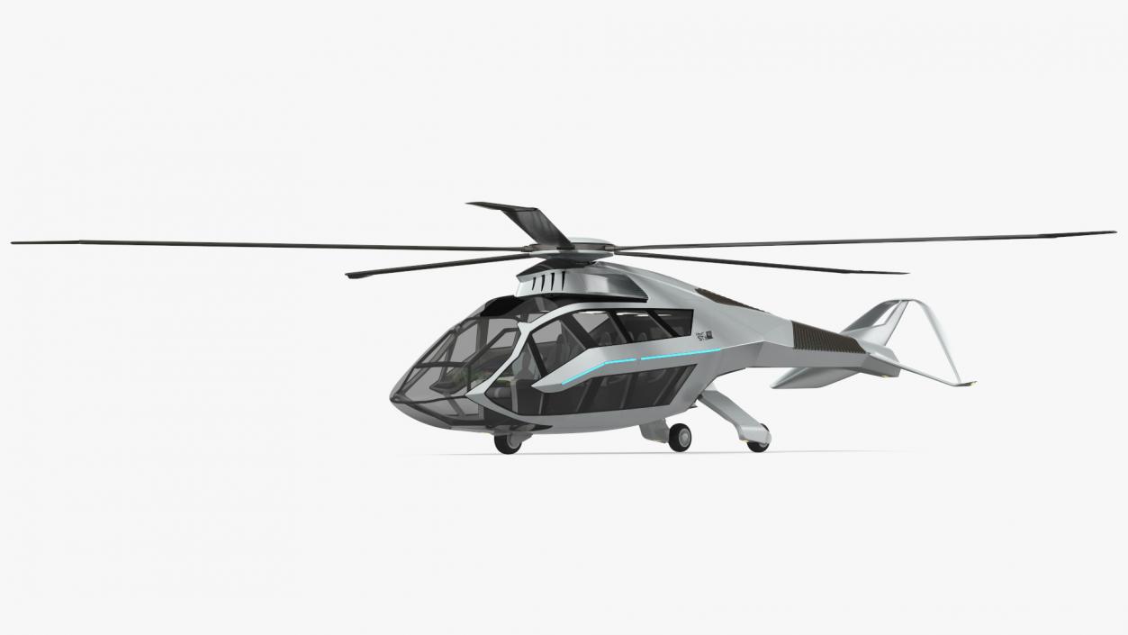 3D Futuristic Helicopter Concept Rigged