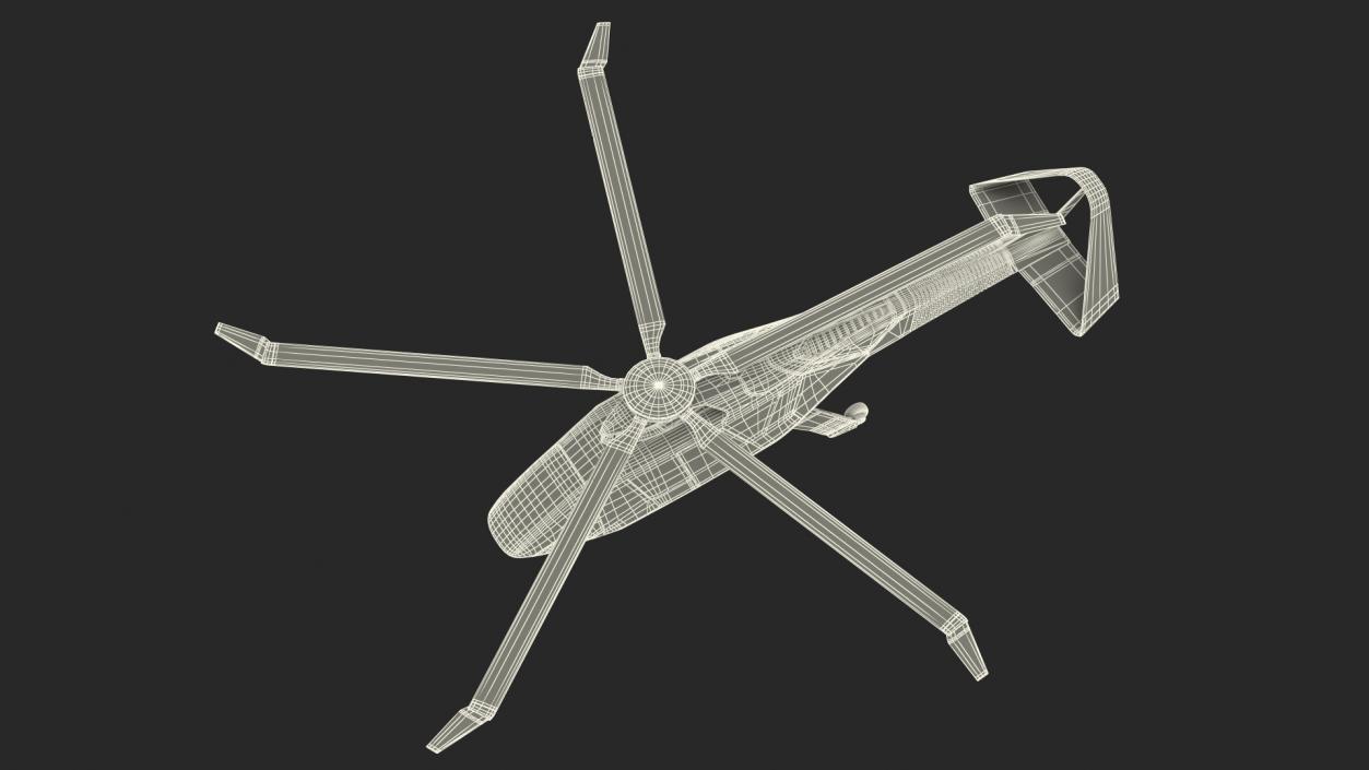 3D Futuristic Helicopter Concept Rigged