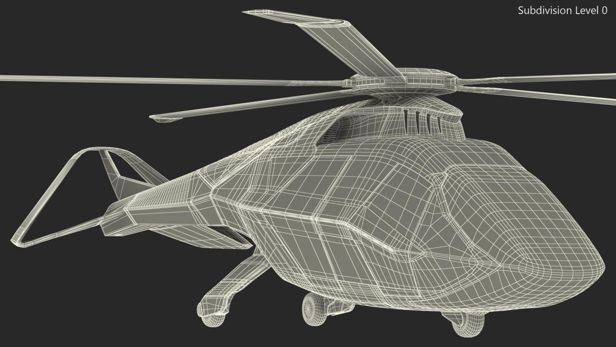 3D Futuristic Helicopter Concept Rigged