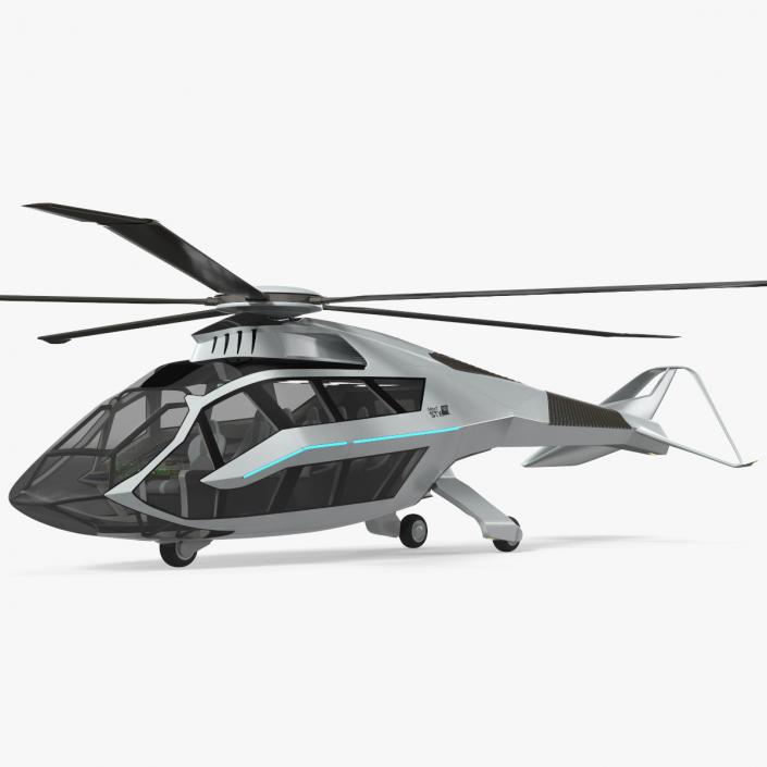 3D Futuristic Helicopter Concept Rigged