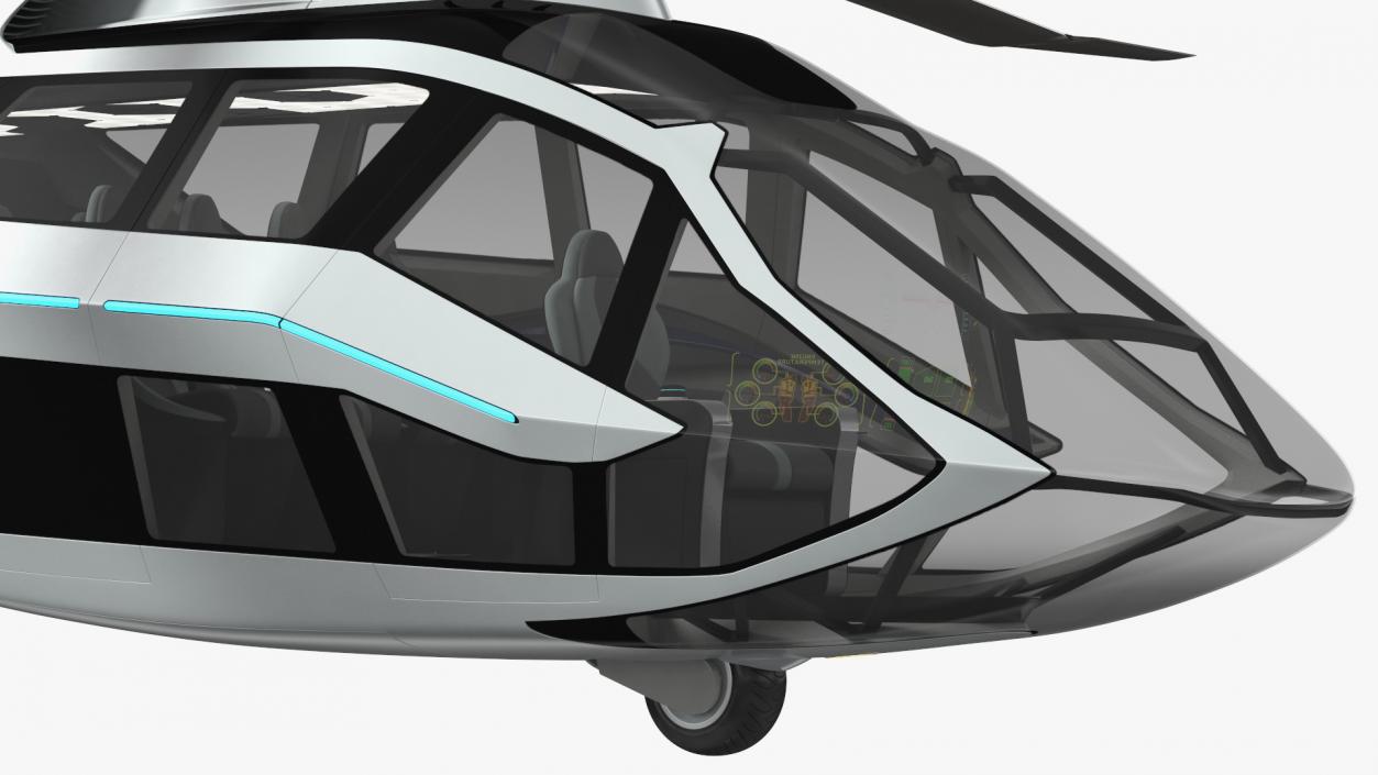 3D Futuristic Helicopter Concept Rigged