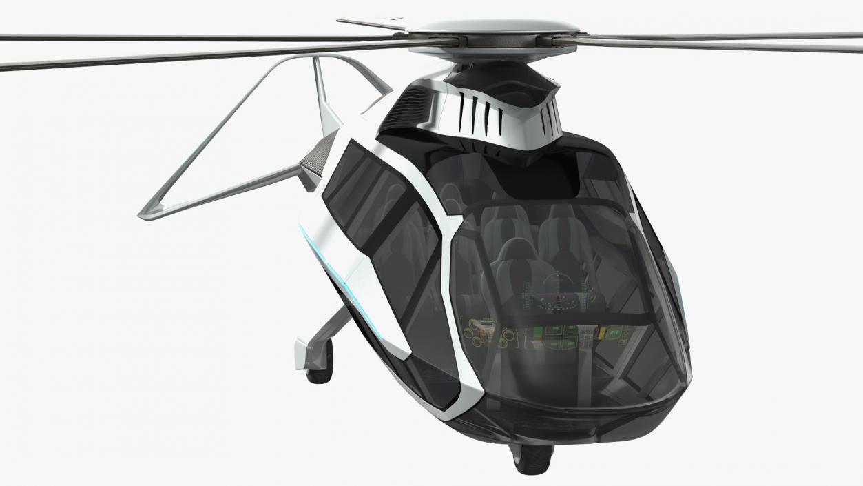 3D Futuristic Helicopter Concept Rigged