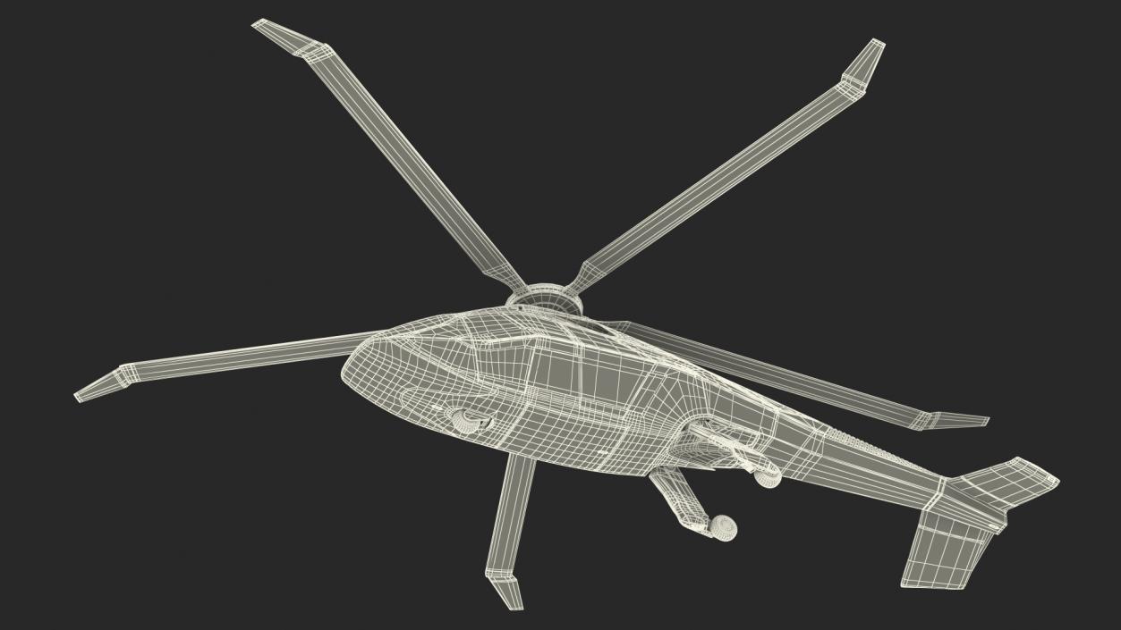 3D Futuristic Helicopter Concept Rigged