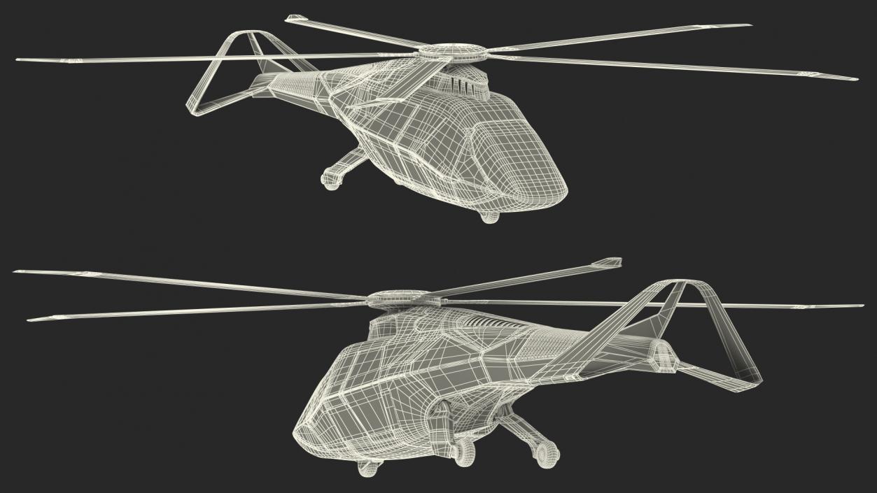 3D Futuristic Helicopter Concept Rigged