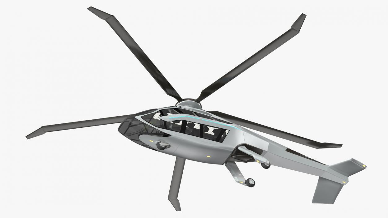 3D Futuristic Helicopter Concept Rigged