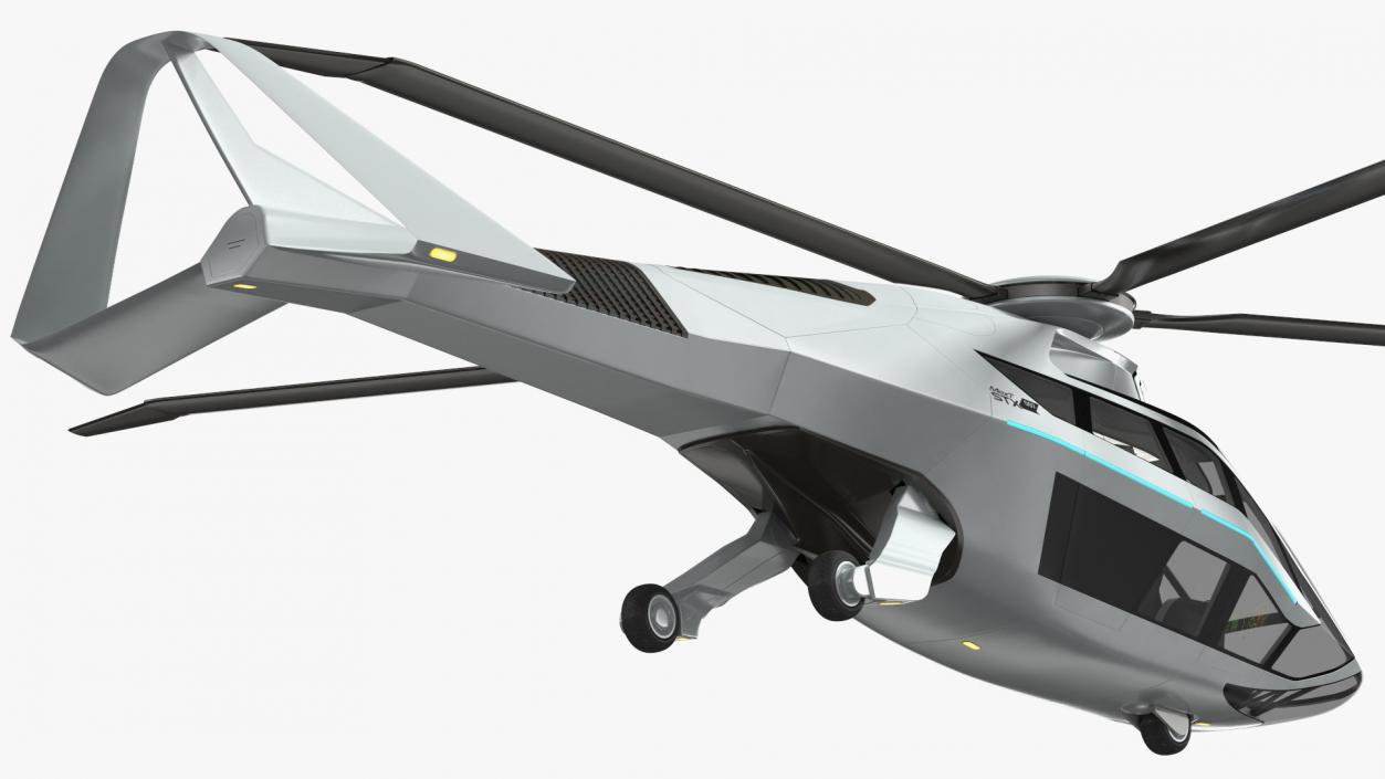 3D Futuristic Helicopter Concept Rigged