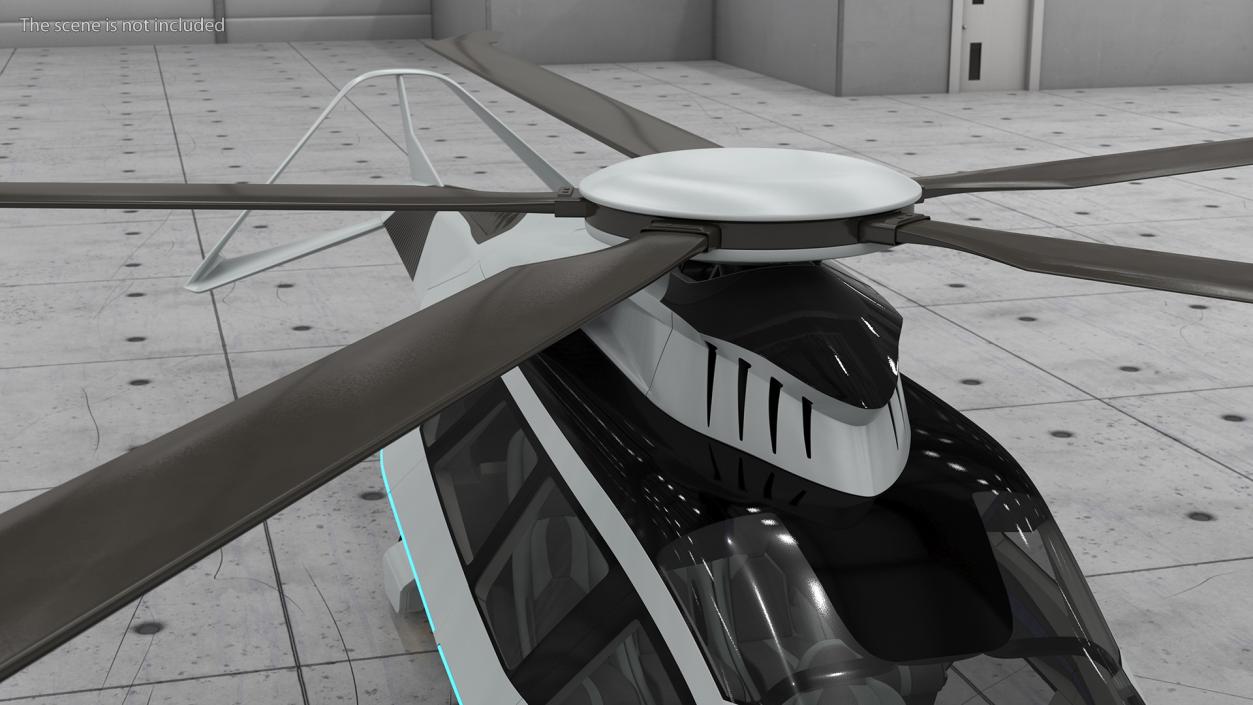 3D Futuristic Helicopter Concept Rigged