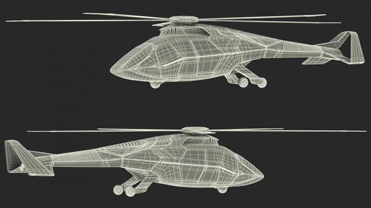 3D Futuristic Helicopter Concept Rigged