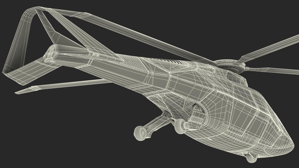 3D Futuristic Helicopter Concept Rigged