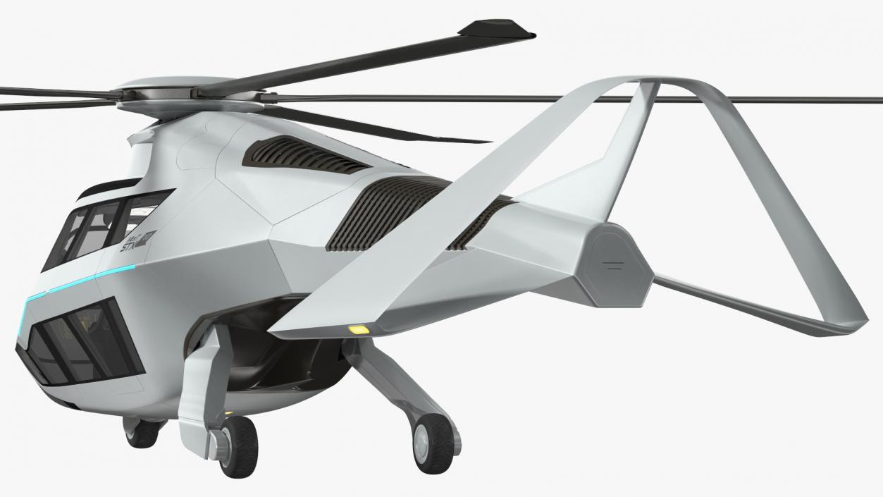 3D Futuristic Helicopter Concept Rigged