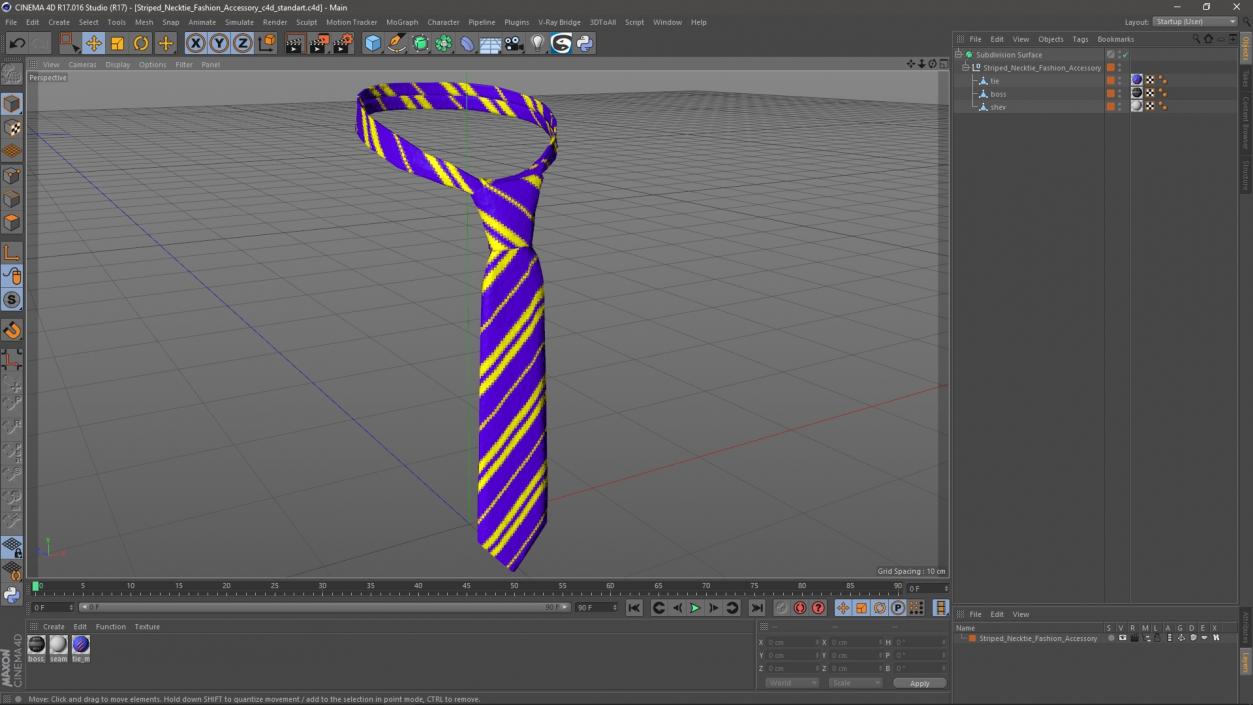 3D Striped Necktie Fashion Accessory model