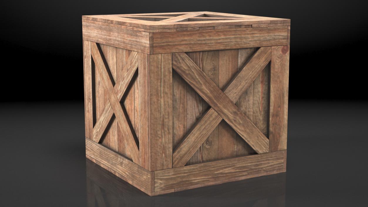 3D model Old Wooden Shipping Crate