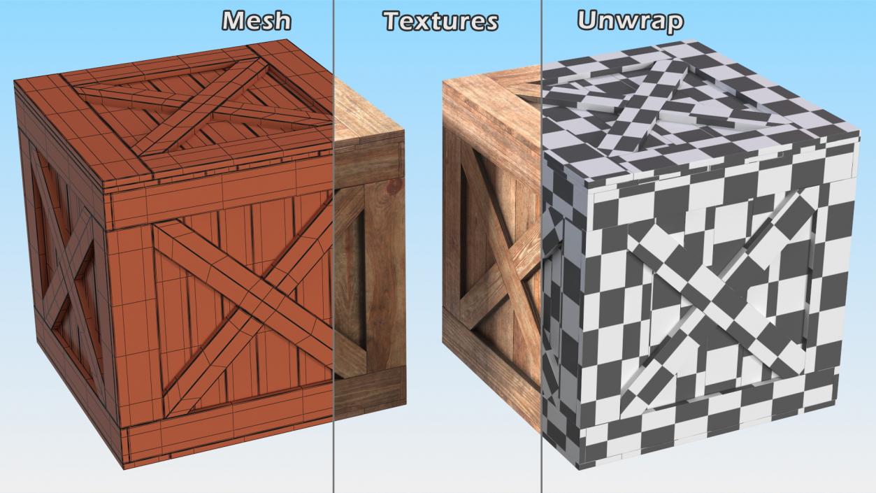 3D model Old Wooden Shipping Crate