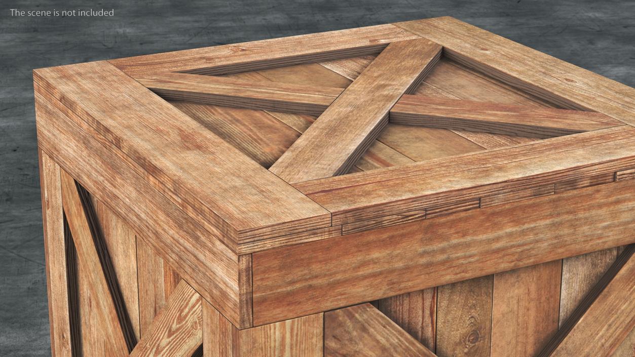 3D model Old Wooden Shipping Crate