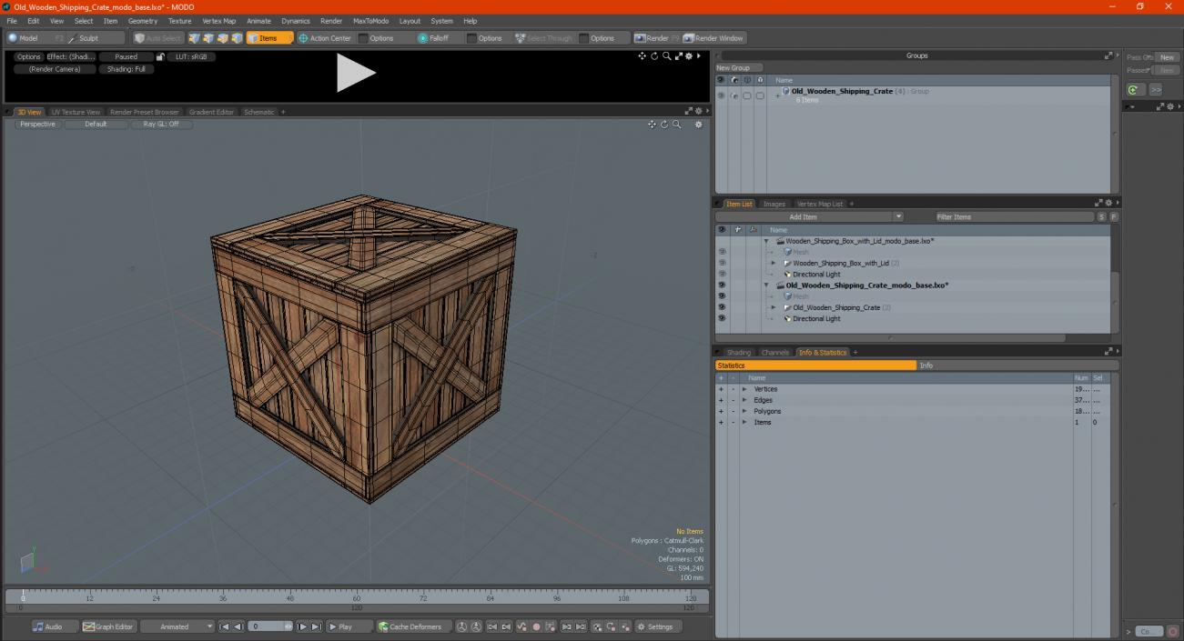 3D model Old Wooden Shipping Crate