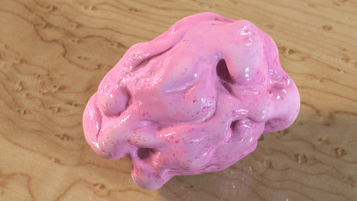 Chewed Bubble Gum Pink 3D