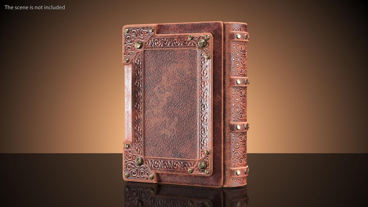 Ornate Book Closed Brown 3D model