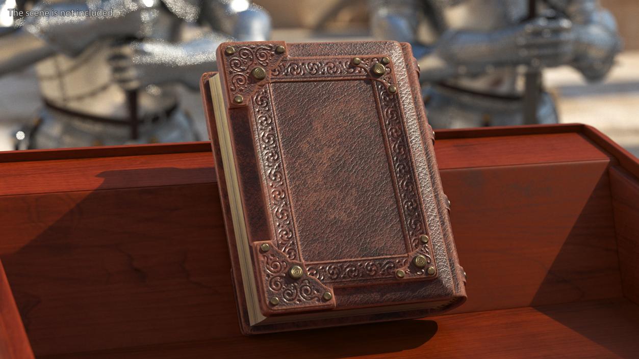 Ornate Book Closed Brown 3D model