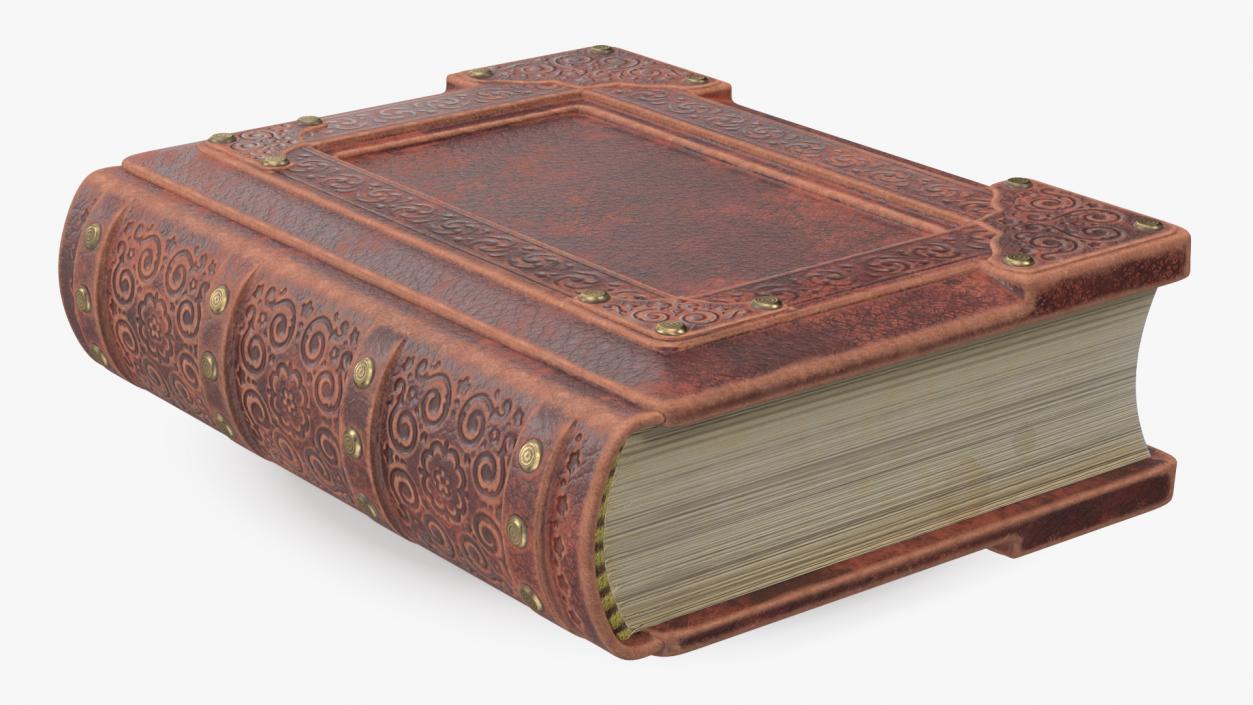 Ornate Book Closed Brown 3D model