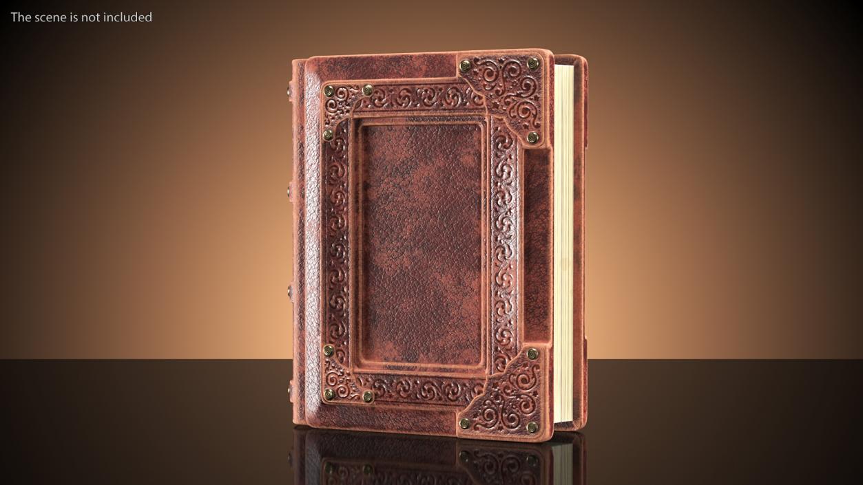 Ornate Book Closed Brown 3D model