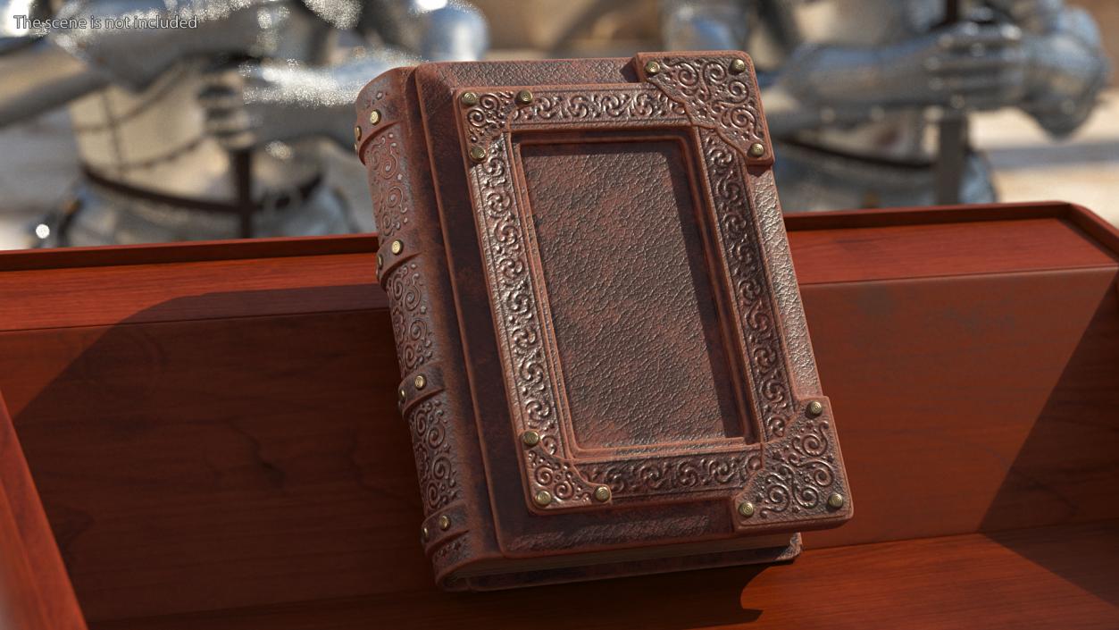 Ornate Book Closed Brown 3D model