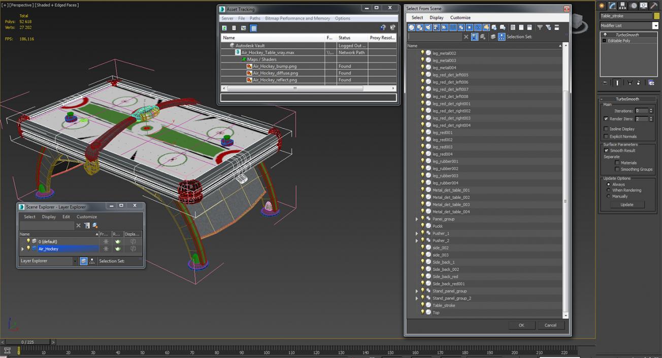 3D Air Hockey Table