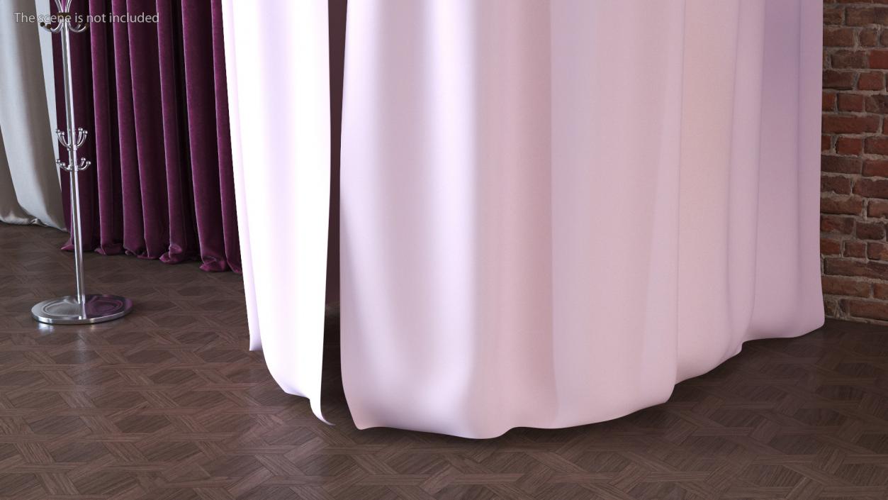 Closed Fitting Room Curtain Pink 3D