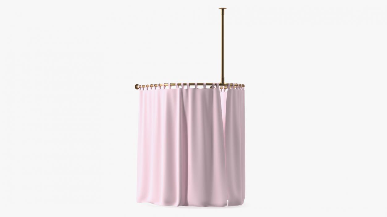 Closed Fitting Room Curtain Pink 3D