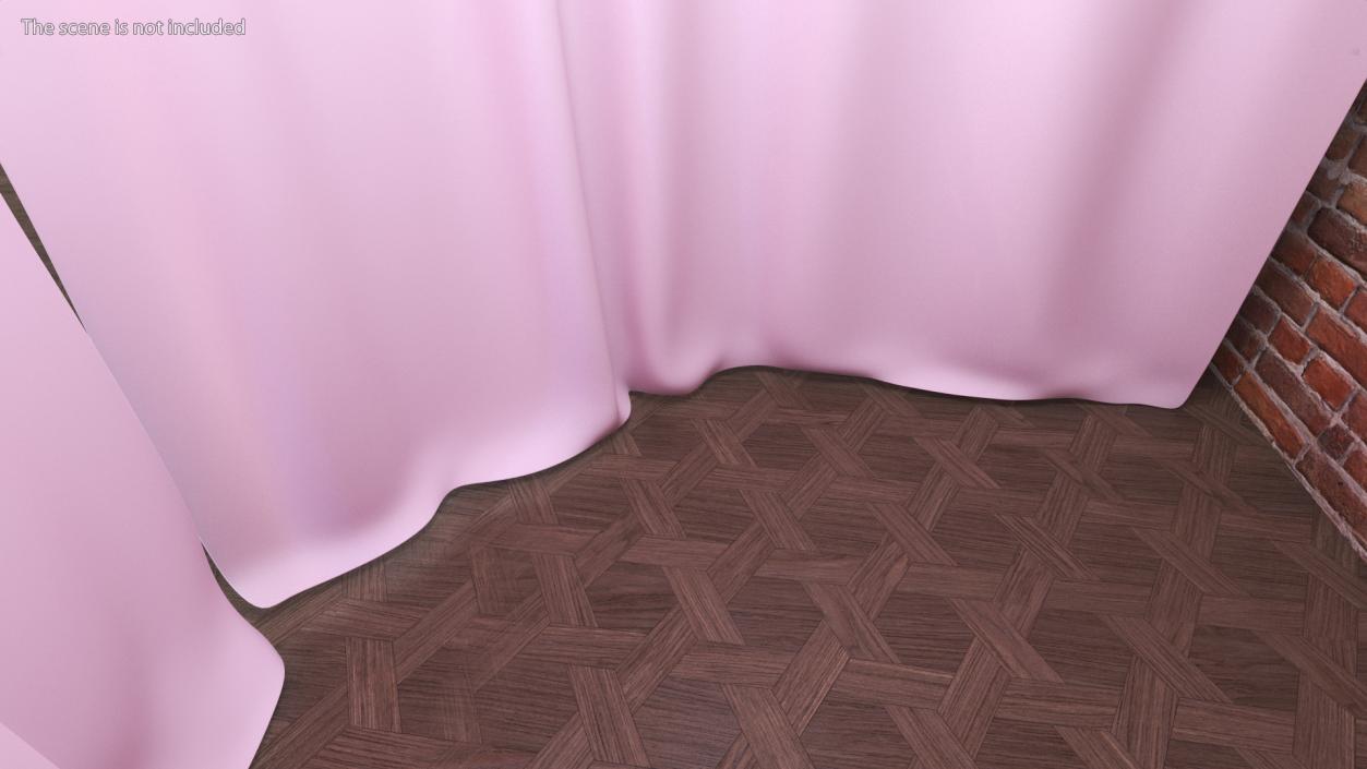 Closed Fitting Room Curtain Pink 3D