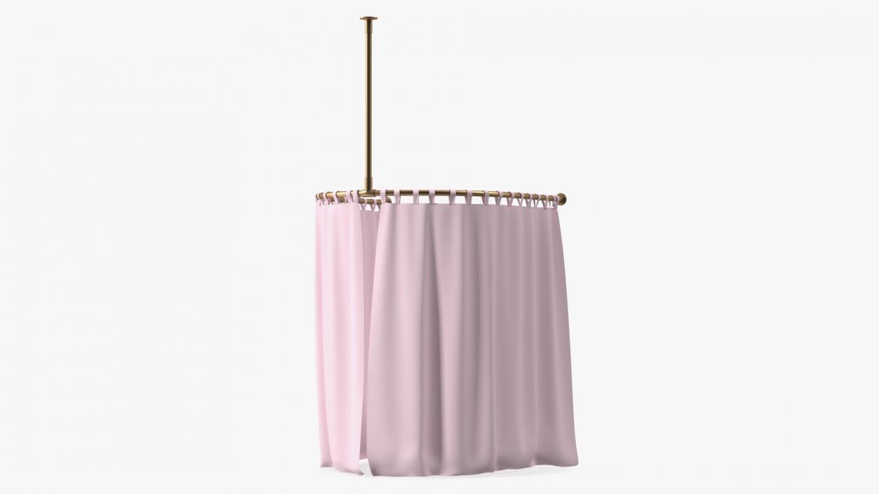 Closed Fitting Room Curtain Pink 3D