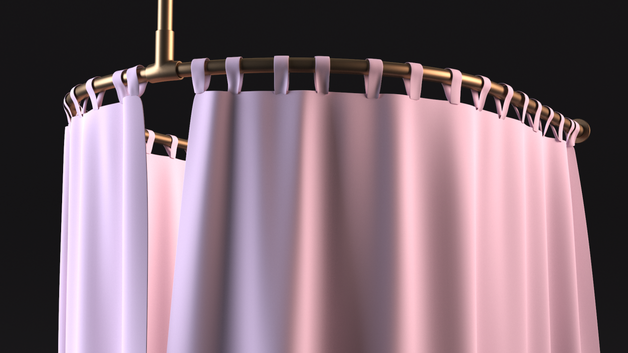 Closed Fitting Room Curtain Pink 3D