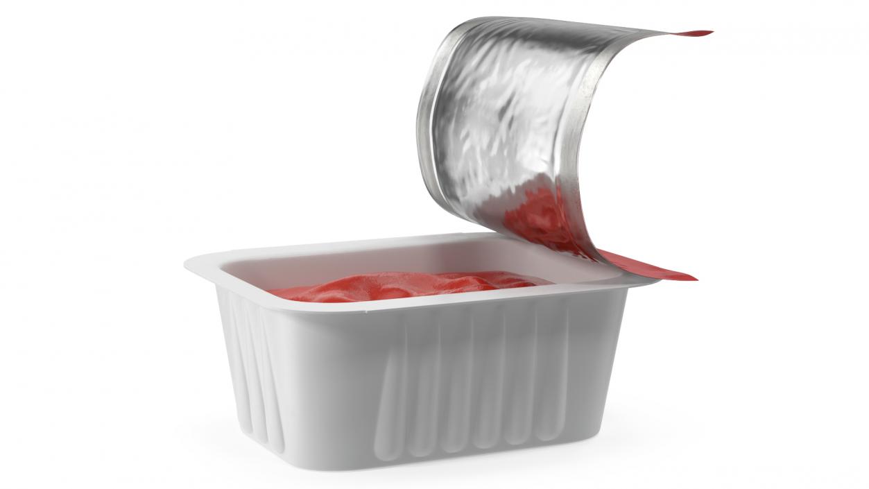 Heinz Tomato Ketchup Sauce Cup Opened 3D