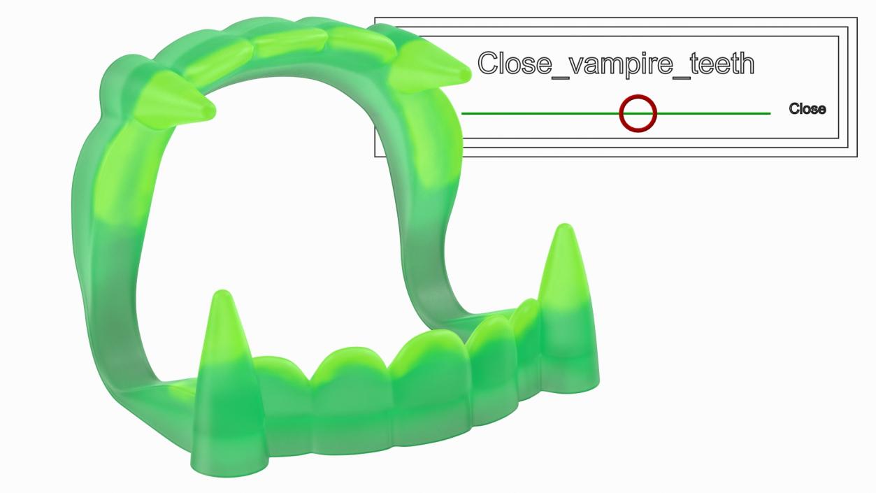 3D Vampire Teeth Green Rigged