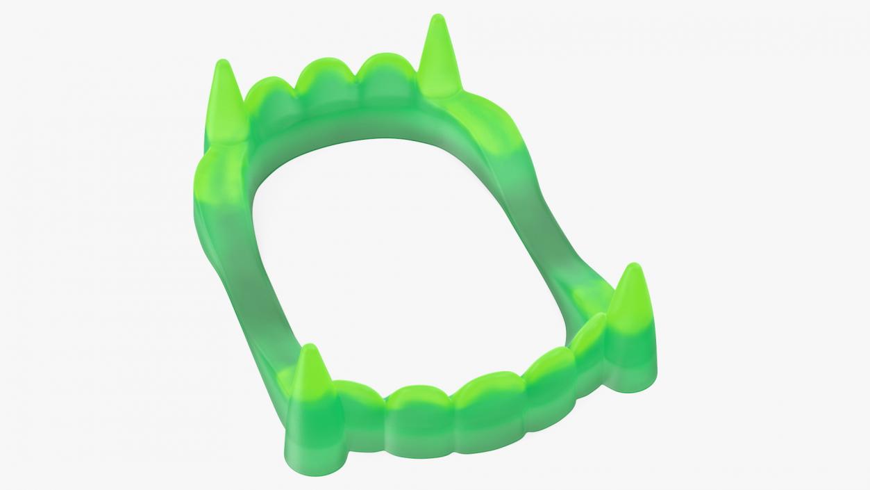 3D Vampire Teeth Green Rigged