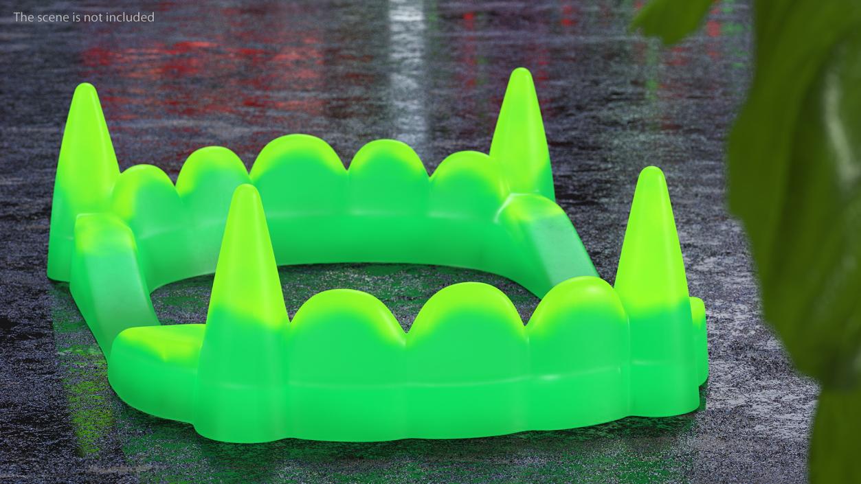 3D Vampire Teeth Green Rigged