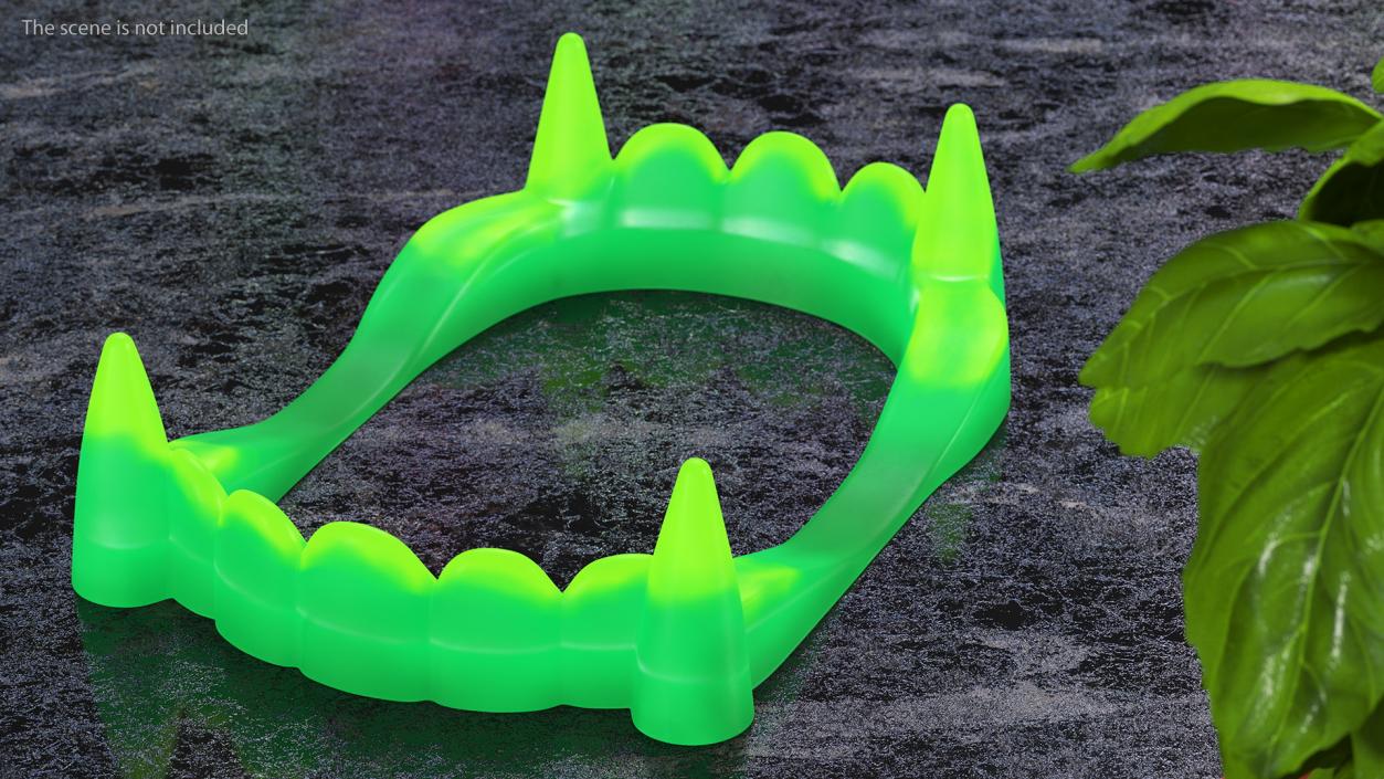 3D Vampire Teeth Green Rigged