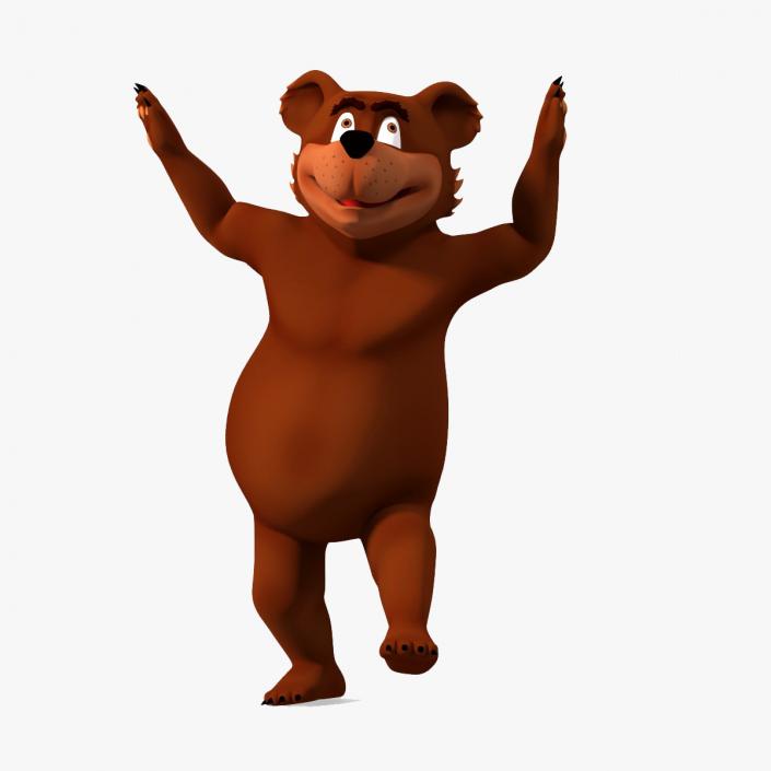 Funny Brown Bear Rigged for Maya 3D