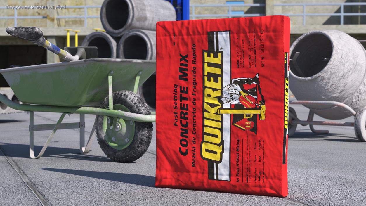 3D model Cement Packaging Quikrete 50 Lb Red