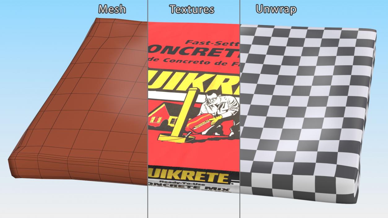 3D model Cement Packaging Quikrete 50 Lb Red