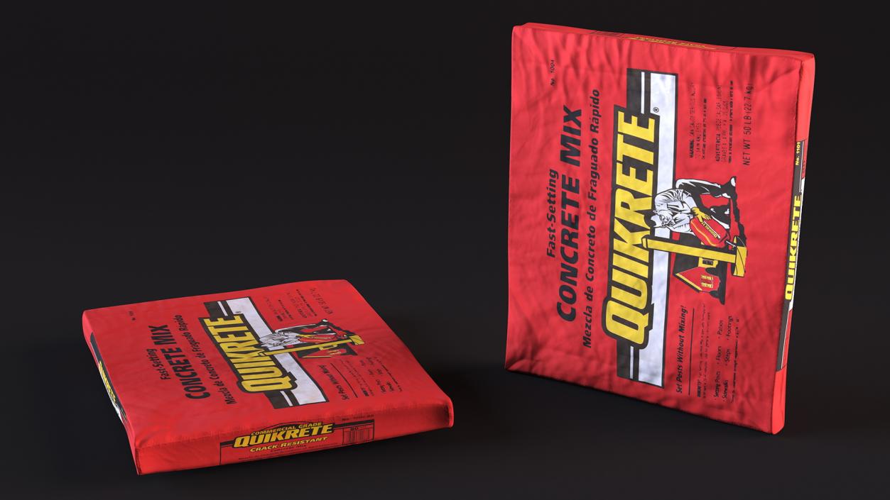 3D model Cement Packaging Quikrete 50 Lb Red