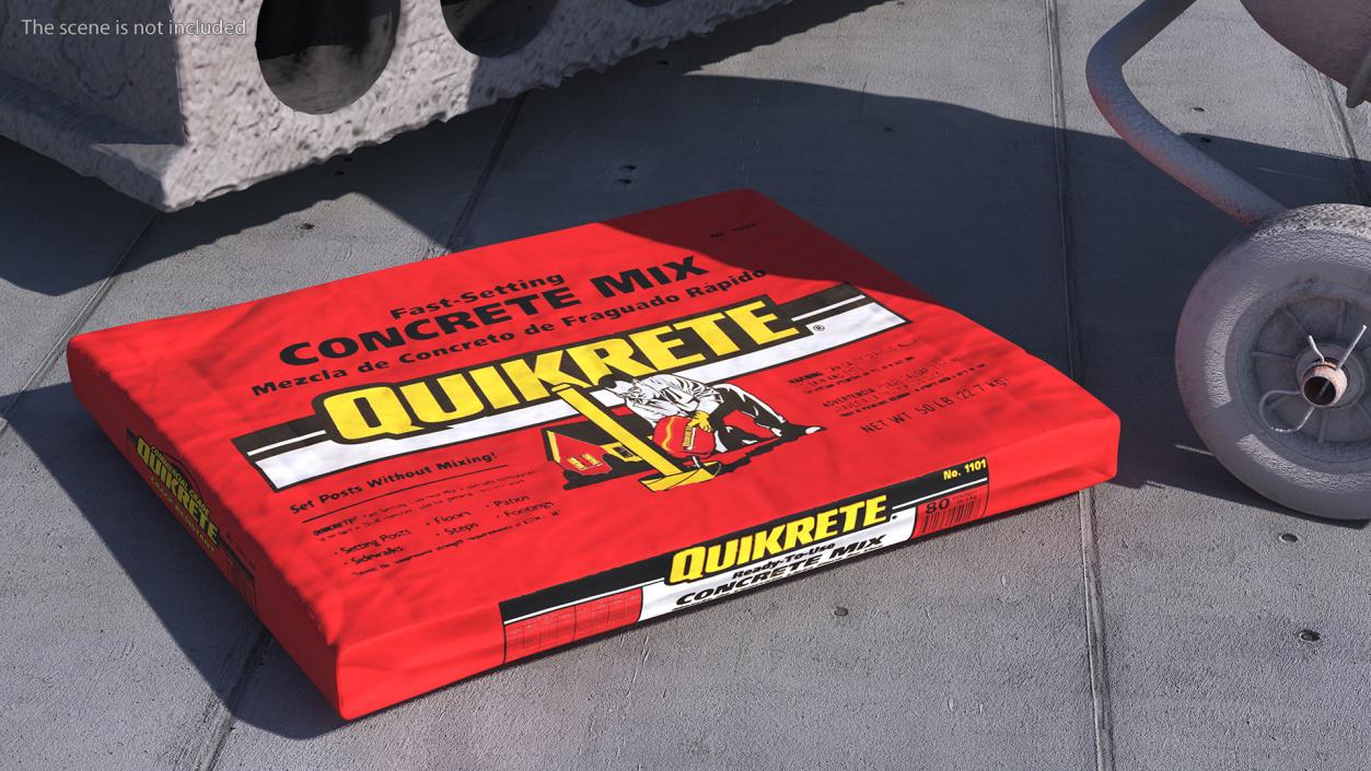 3D model Cement Packaging Quikrete 50 Lb Red