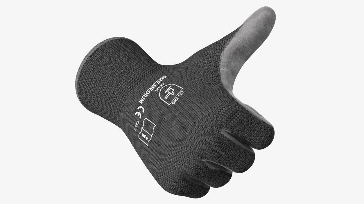 3D Safety Work Gloves Thumbs Up Gray model